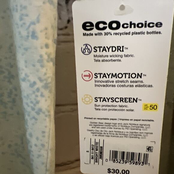 Jack Nicklaus Eco Choice Golf Polo Shirt Moisture Wicking Light Blue Men’s S - Picture 3 of 7